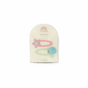 Pastelowy komplet spinek do włosów dla dziewczynki HELLO BABY 2 szt.