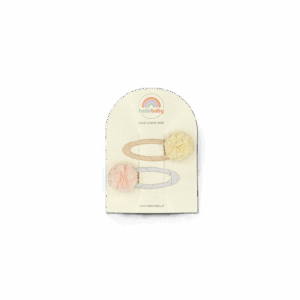 Pastelowy komplet spinek do włosów dla dziewczynki HELLO BABY 2 szt.